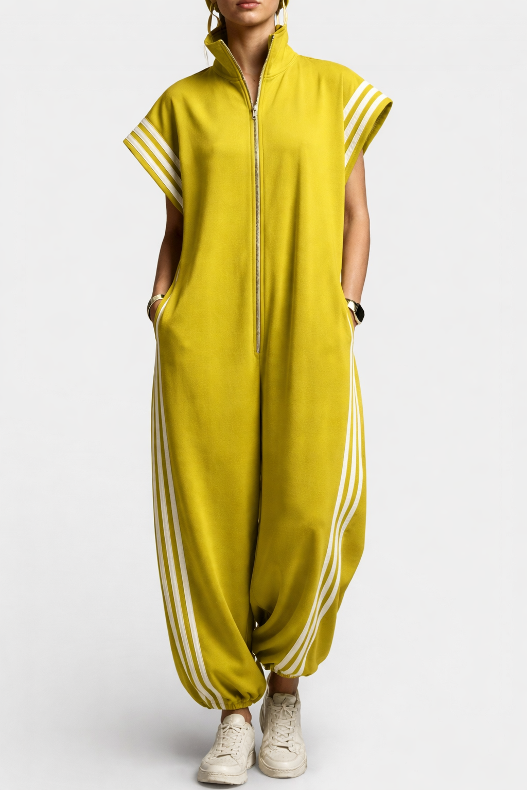 Women’s Sleeveless Zip-Neck Jumpsuit