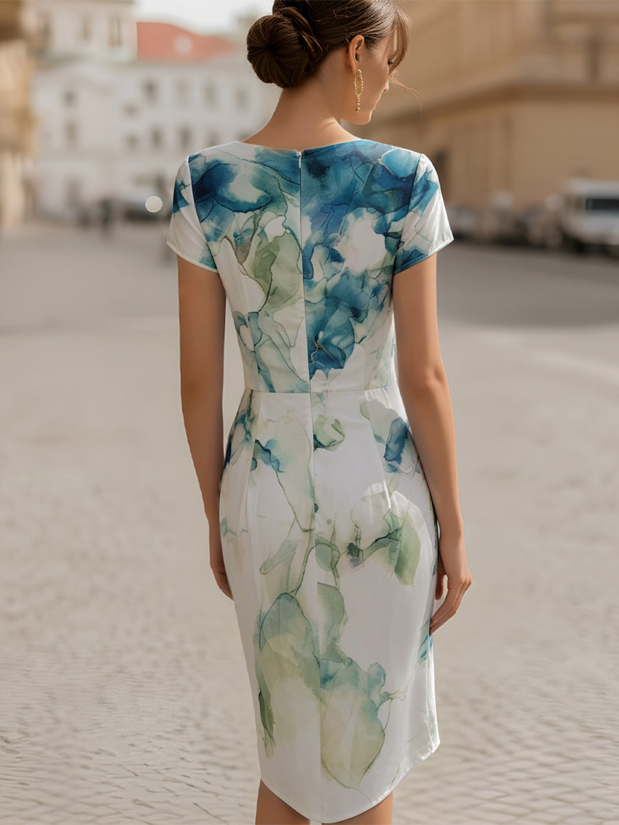 Women’s Draped Cowl-Neck Midi Dress