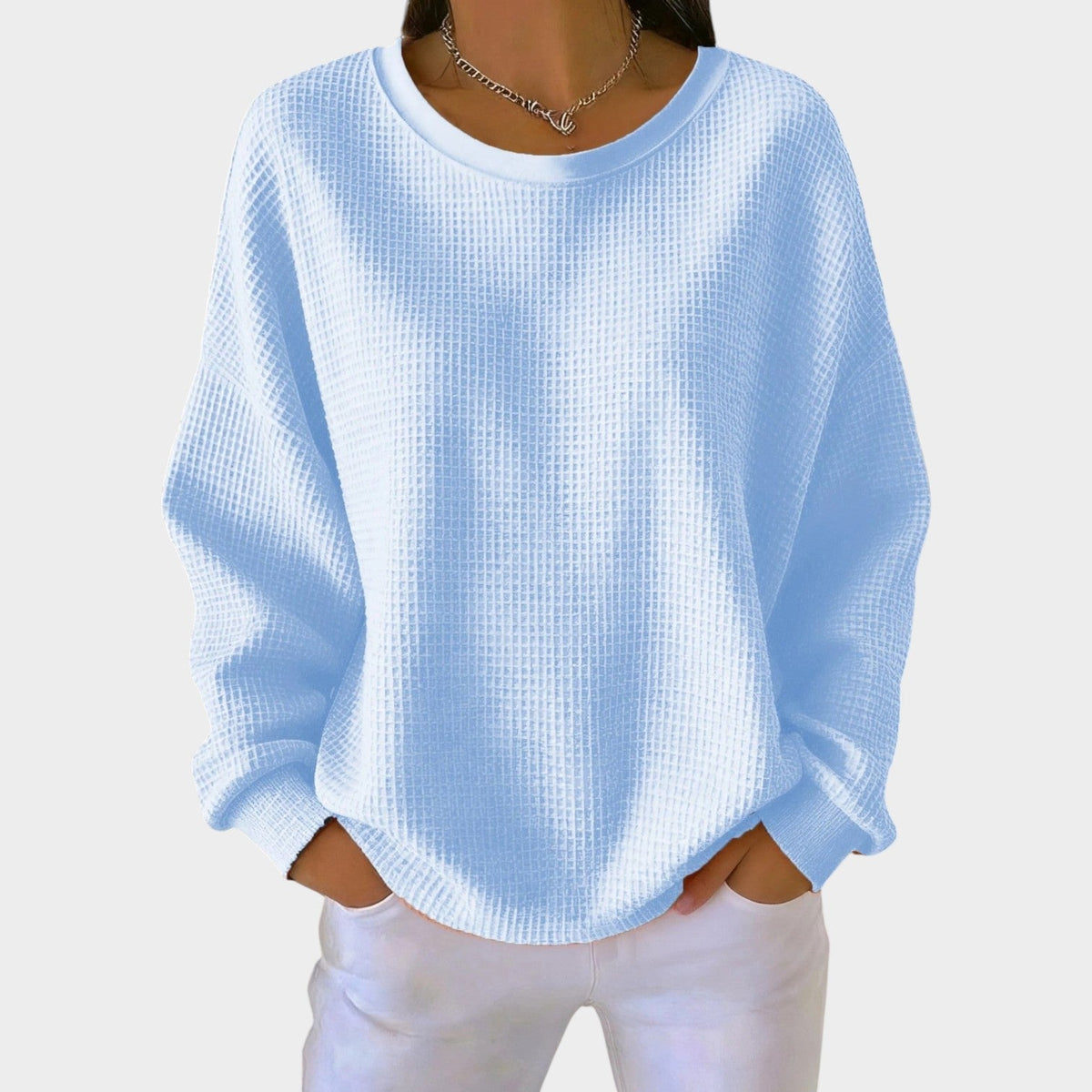 Women’s Textured Round-Neck Knit Sweater