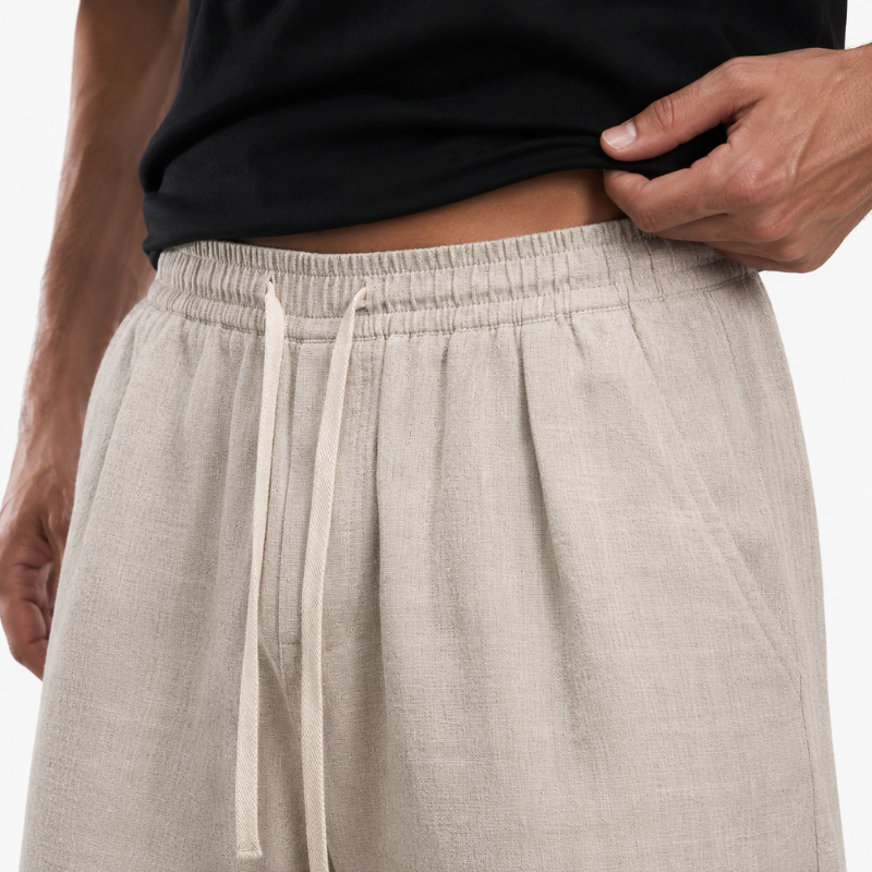 Men's Elasticated Waist Wide Leg Trousers