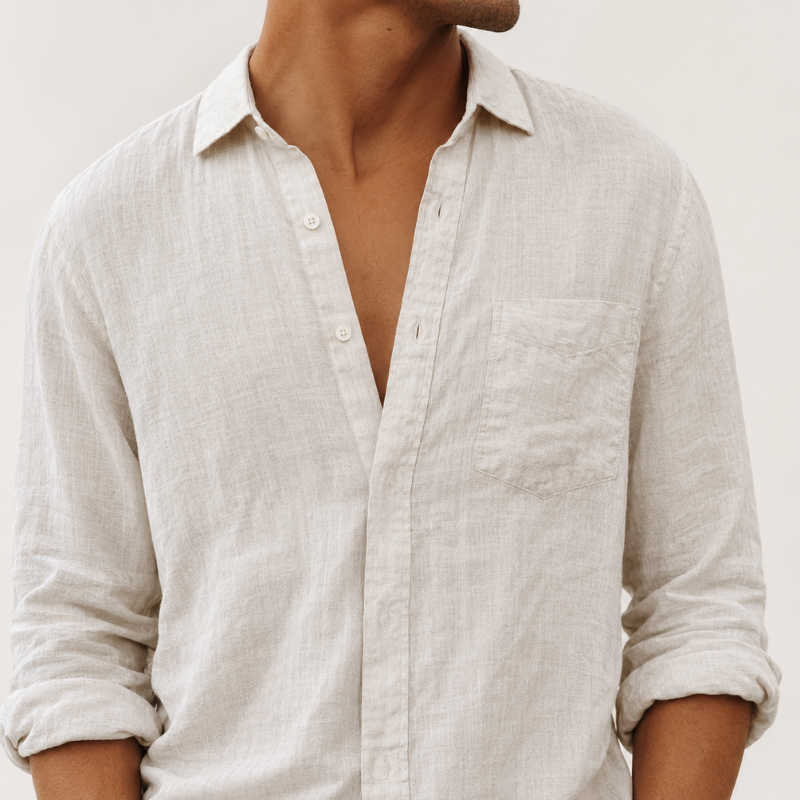 Men's Relaxed Fit Linen Blend Shirt