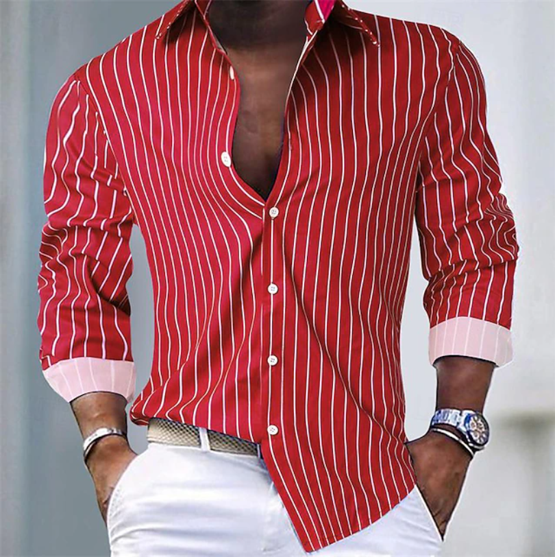 Men’s Striped Button-Up Shirt