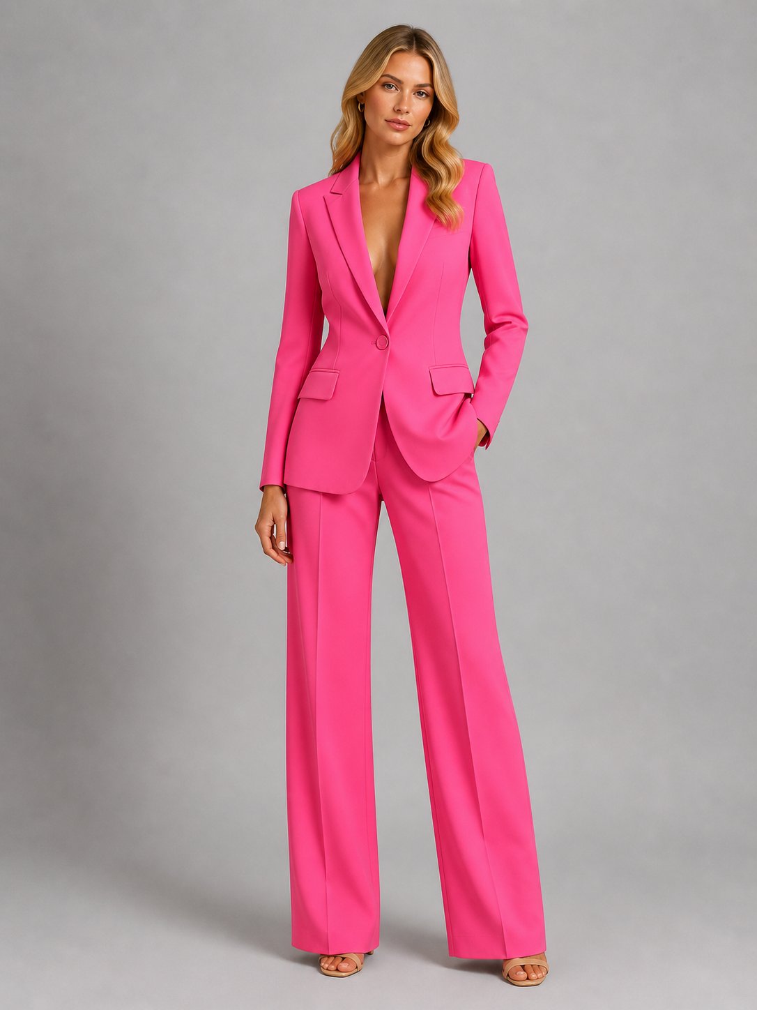Women’s Tailored Blazer and Palazzo Pants Set