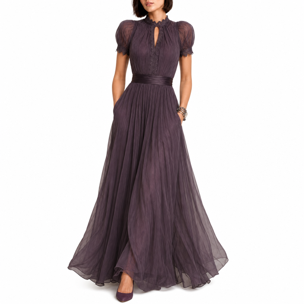 Women’s Lace Trim Maxi Dress