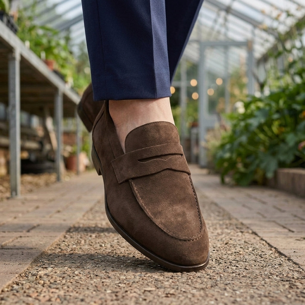 Men’s Suede Penny Loafers