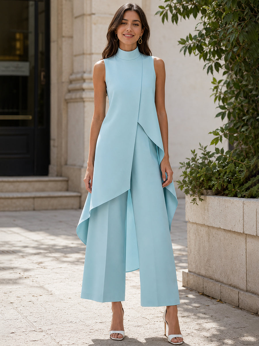 Women’s Sleeveless Top and Wide-Leg Pants Set