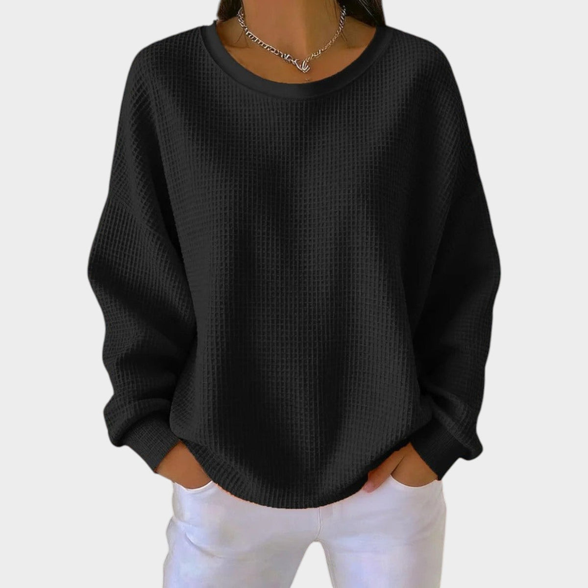 Women’s Textured Round-Neck Knit Sweater
