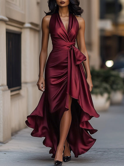 Women’s Satin Halter Gown