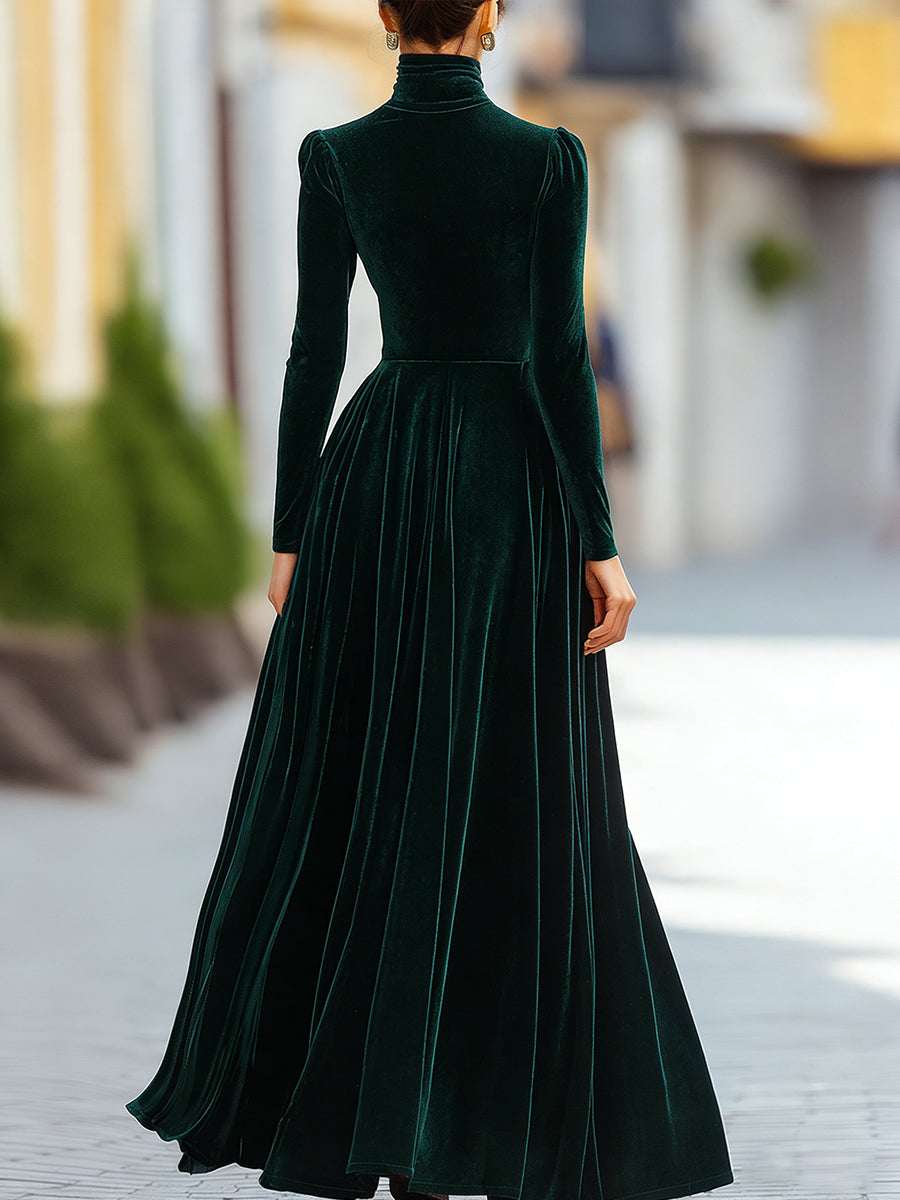 Women’s Velvet Long-Sleeve Gown