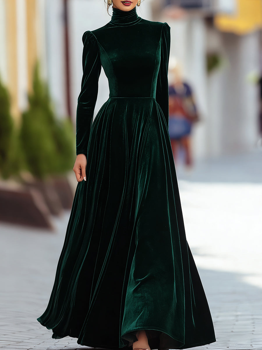 Women’s Velvet Long-Sleeve Gown