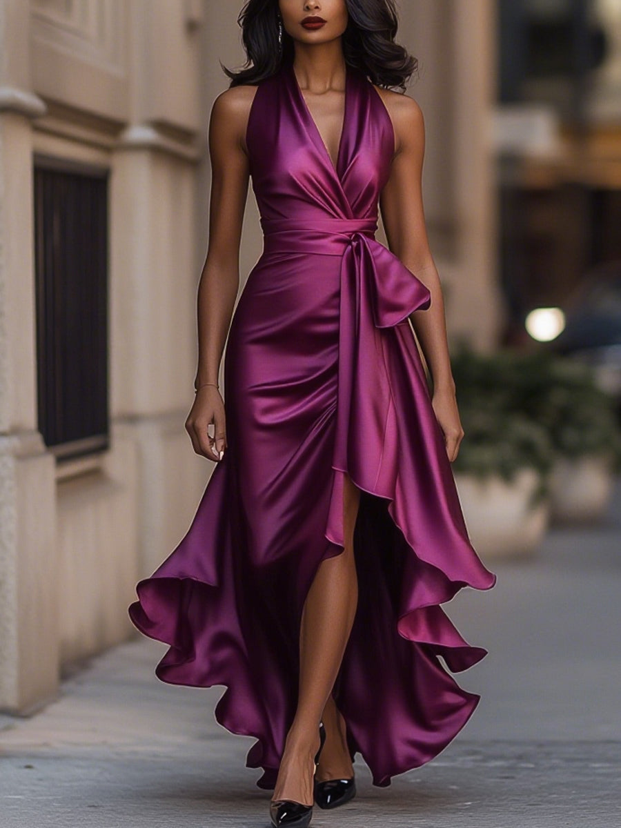 Women’s Satin Halter Gown