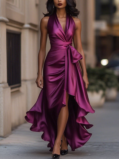 Women’s Satin Halter Gown