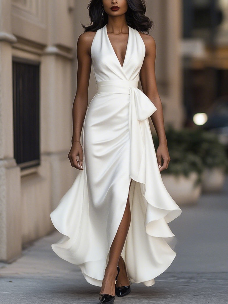 Women’s Satin Halter Gown