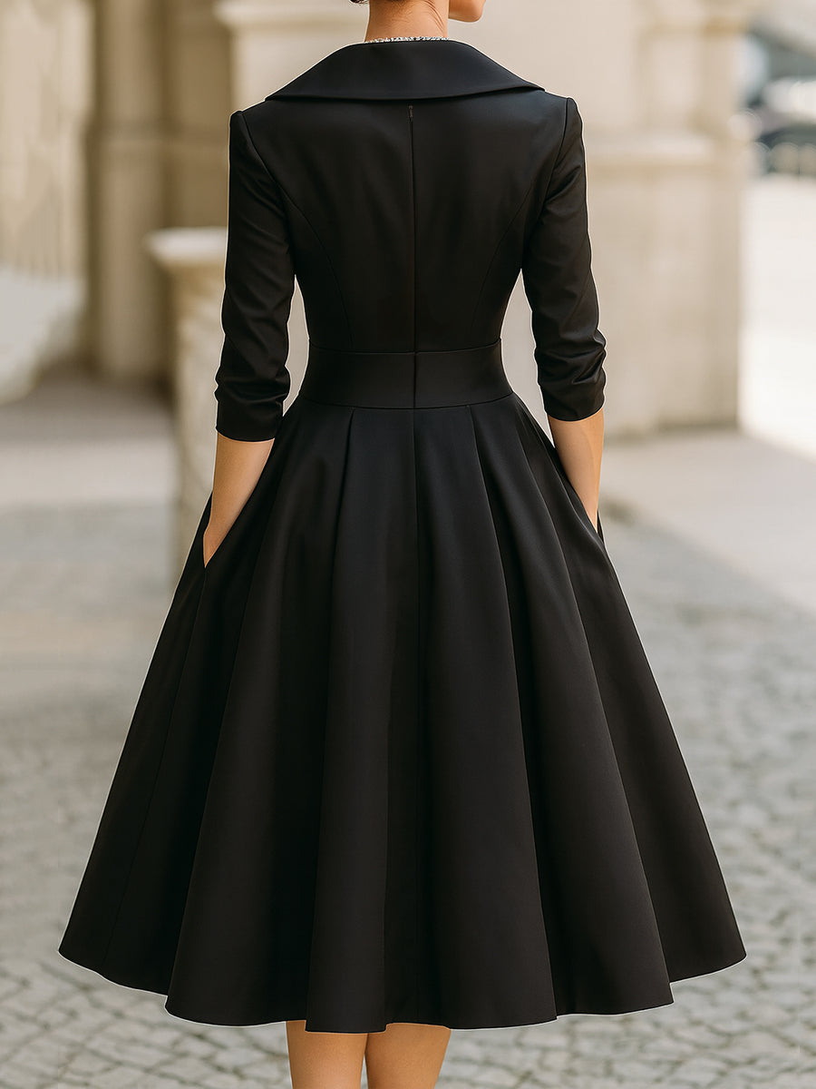 Women’s Satin Draped Midi Dress