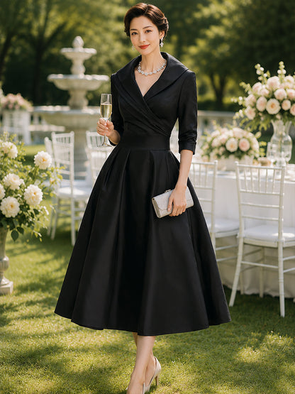 Women’s Satin Draped Midi Dress