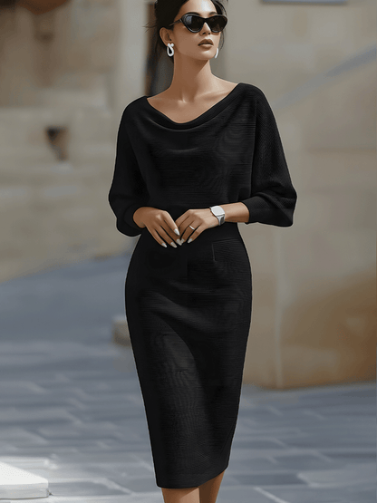 Women’s Draped Batwing Midi Dress