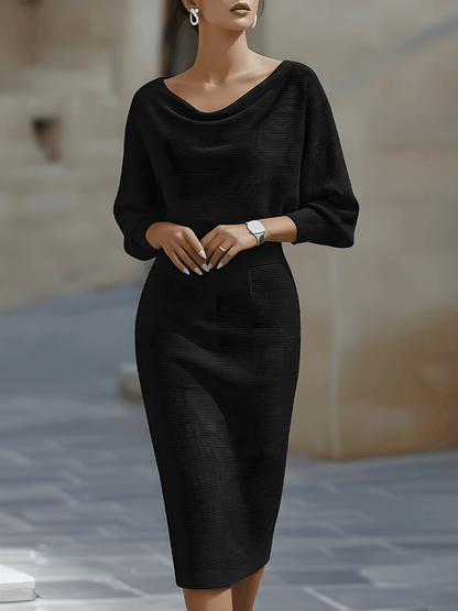 Women’s Draped Batwing Midi Dress