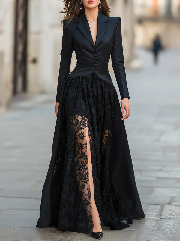 Women’s Tailored Blazer and Lace Gown Set