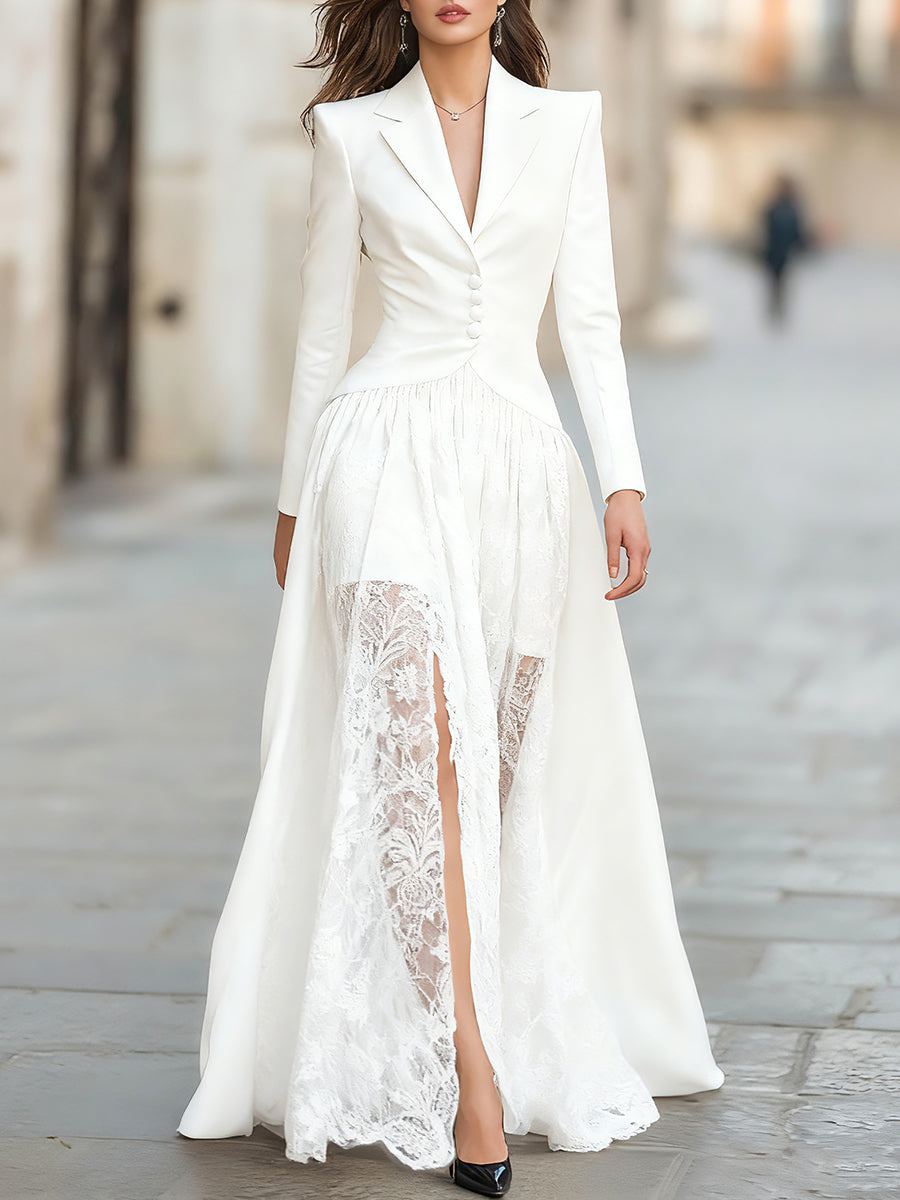 Women’s Tailored Blazer and Lace Gown Set