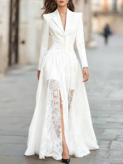 Women’s Tailored Blazer and Lace Gown Set