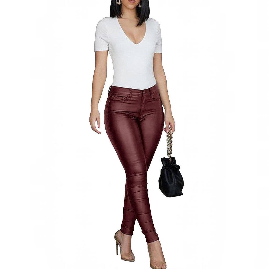Women’s High-Waist Skinny Leather Pant