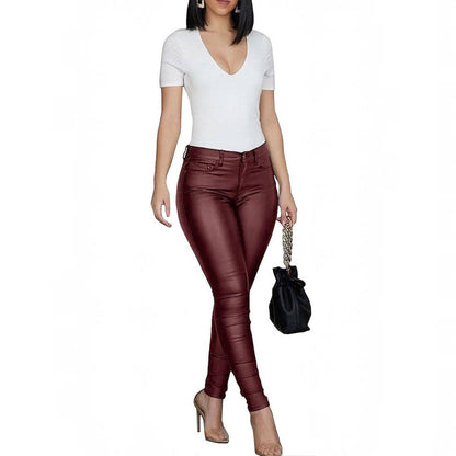 Women’s High-Waist Skinny Leather Pant