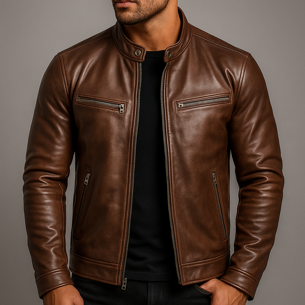 Men’s Leather Biker Jacket