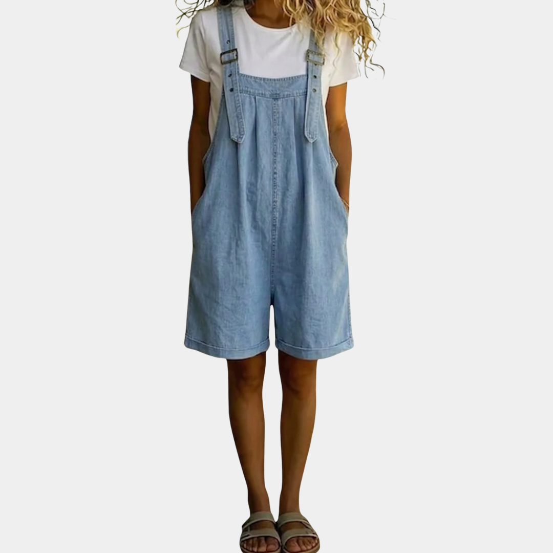 Women’s Denim Short Overalls
