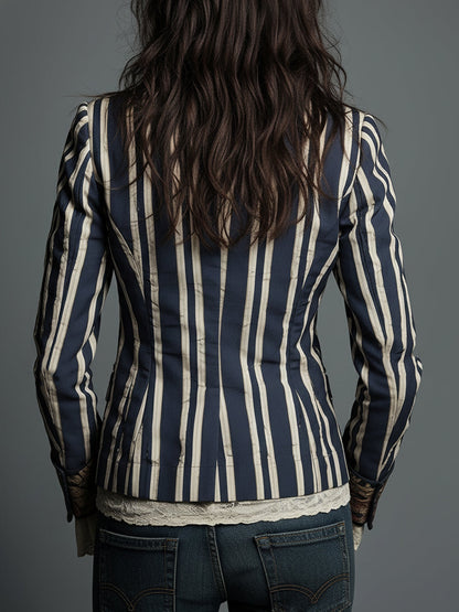 Women’s Retro Striped Blazer