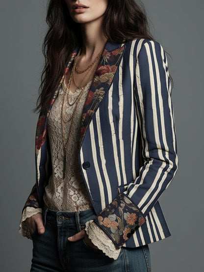 Women’s Retro Striped Blazer