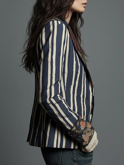 Women’s Retro Striped Blazer