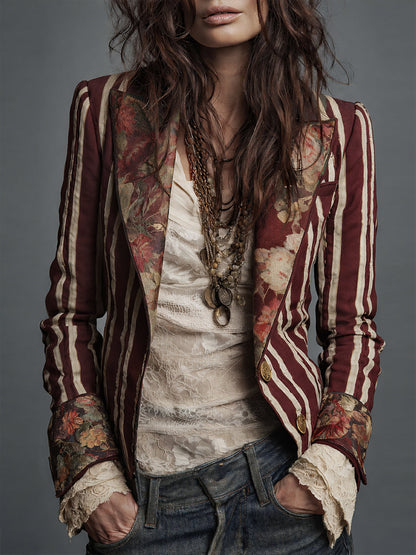Women’s Retro Striped Blazer