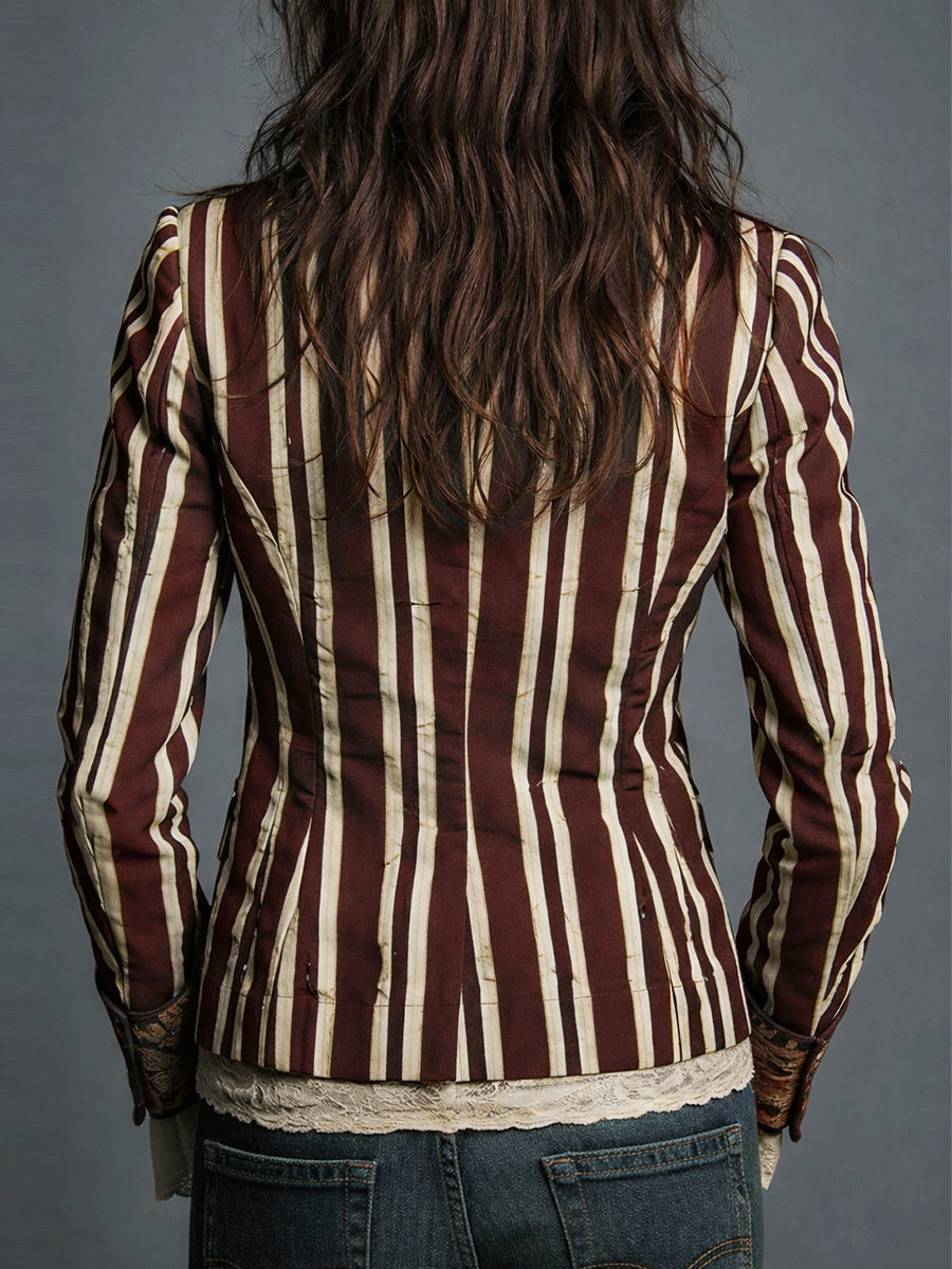Women’s Retro Striped Blazer