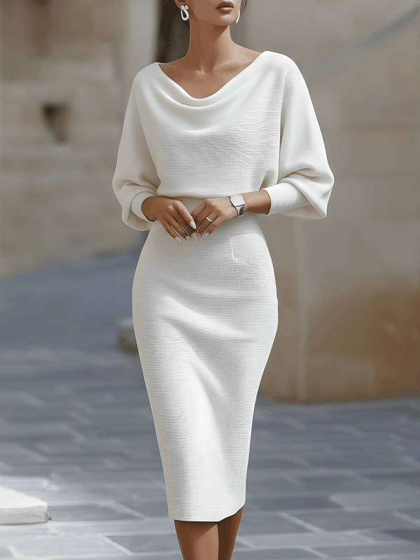 Women’s Draped Batwing Midi Dress