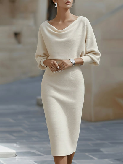 Women’s Draped Batwing Midi Dress
