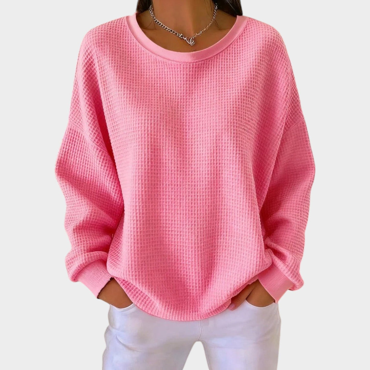 Women’s Textured Round-Neck Knit Sweater