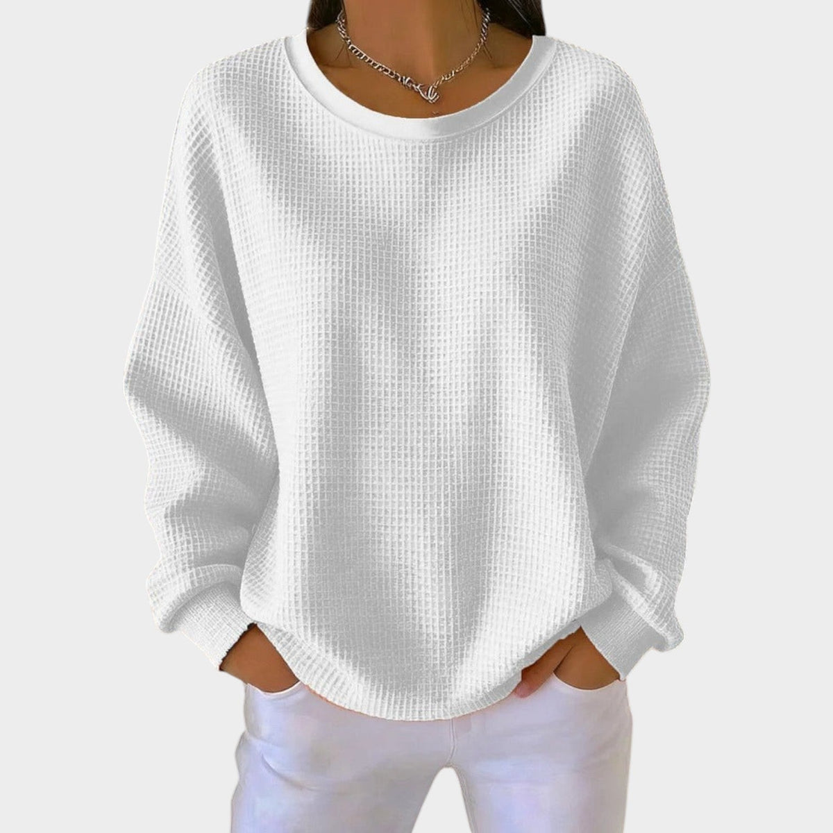 Women’s Textured Round-Neck Knit Sweater