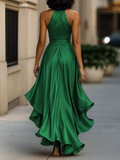 Women’s Satin Halter Gown