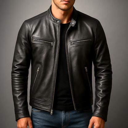 Men’s Leather Biker Jacket