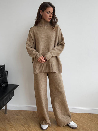 Women’s Turtleneck Knit Top and Pants Set