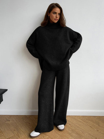 Women’s Turtleneck Knit Top and Pants Set