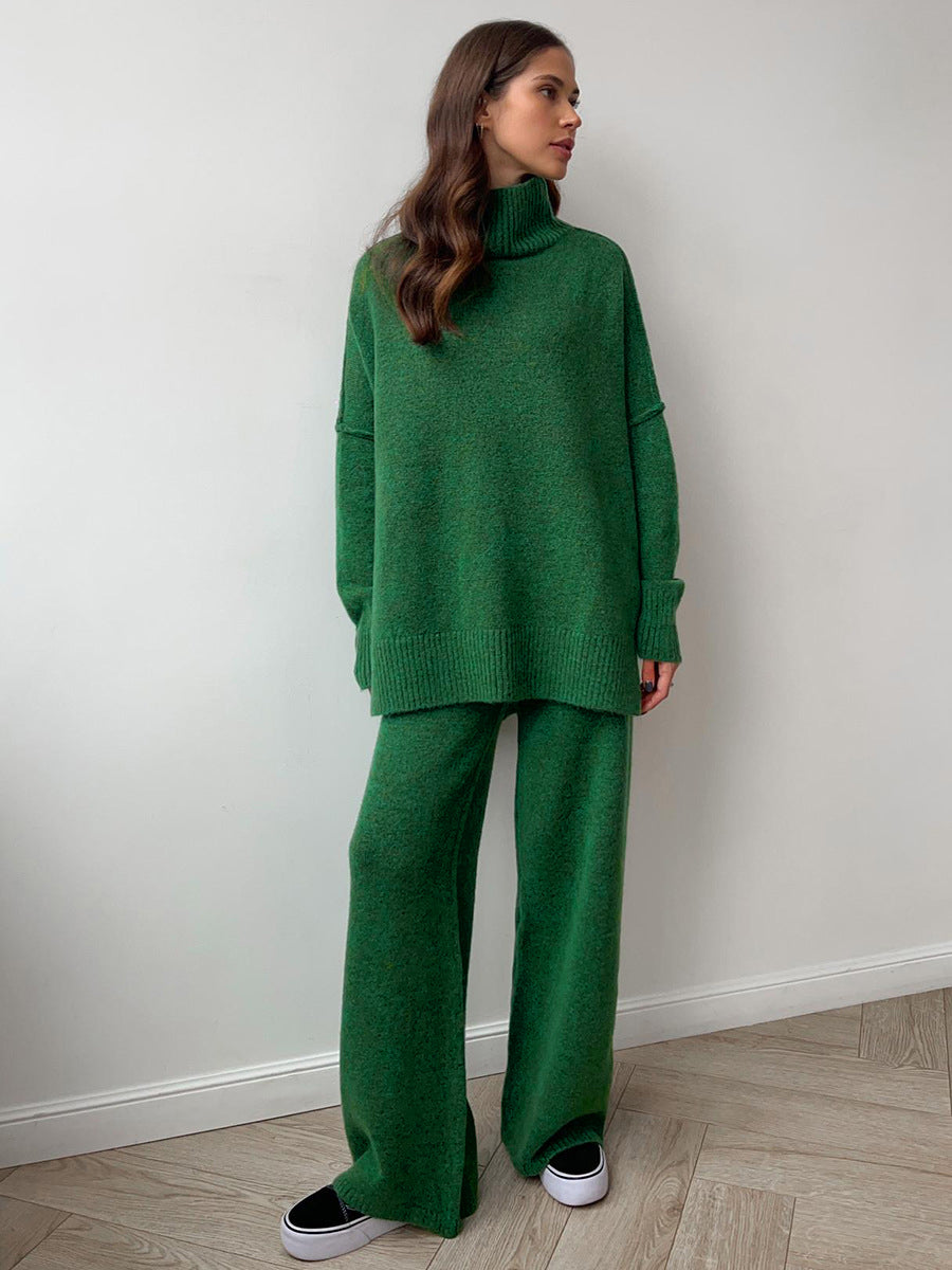 Women’s Turtleneck Knit Top and Pants Set