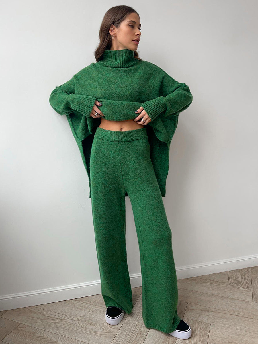 Women’s Turtleneck Knit Top and Pants Set