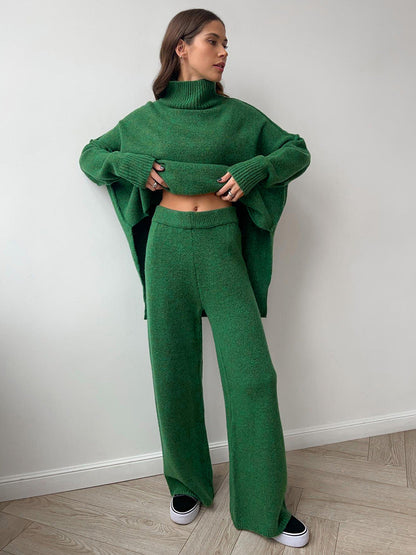 Women’s Turtleneck Knit Top and Pants Set
