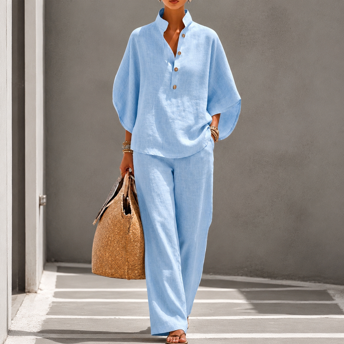 Women’s Two-Piece Wide-Leg Trousers Set