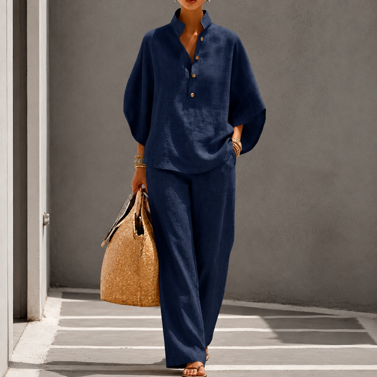 Women’s Two-Piece Wide-Leg Trousers Set