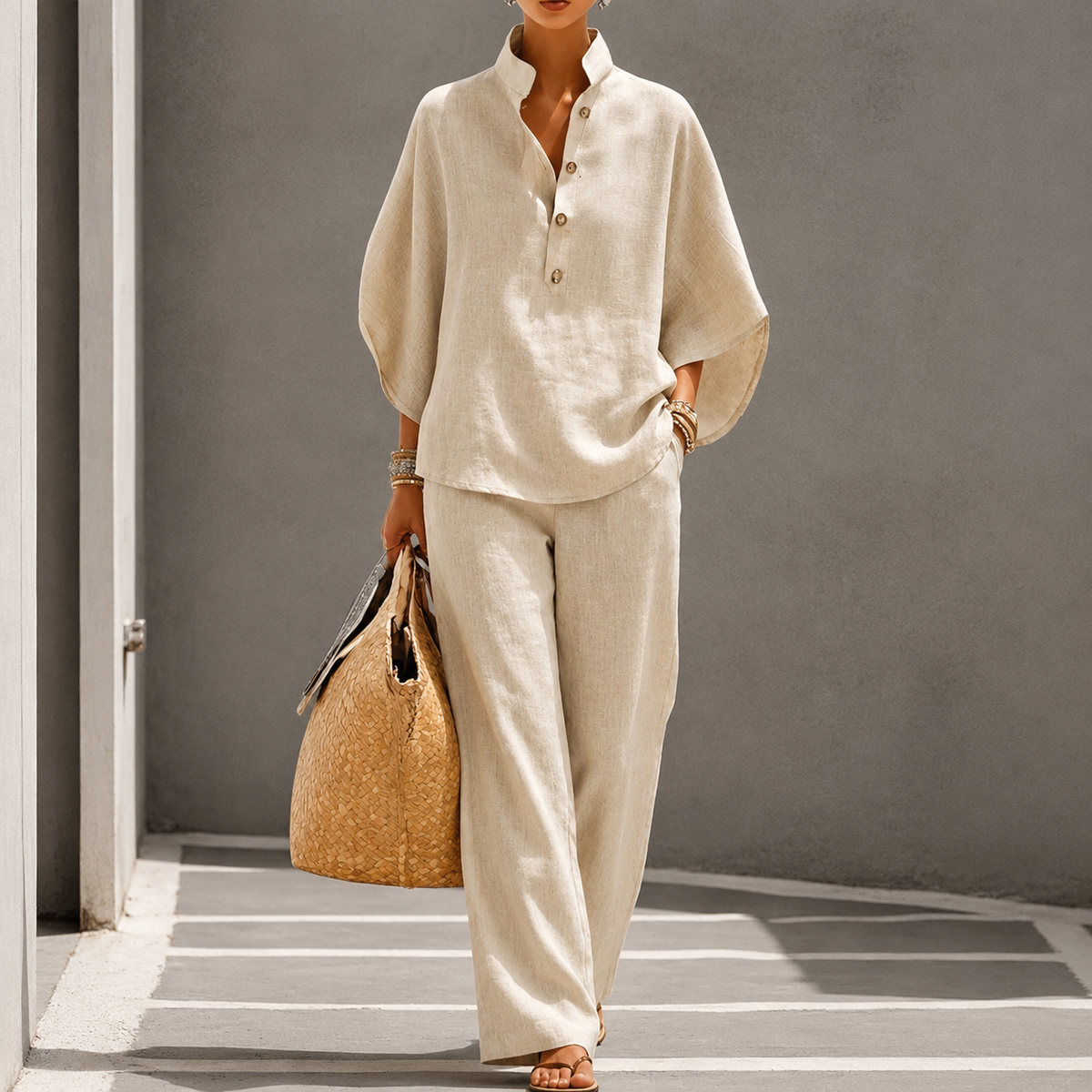Women’s Two-Piece Wide-Leg Trousers Set