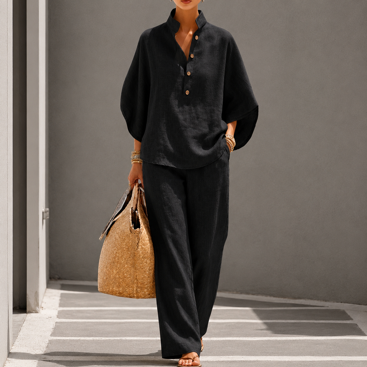 Women’s Two-Piece Wide-Leg Trousers Set