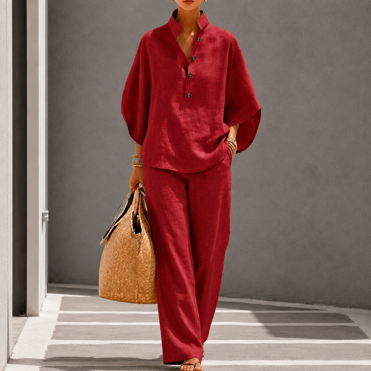 Women’s Two-Piece Wide-Leg Trousers Set