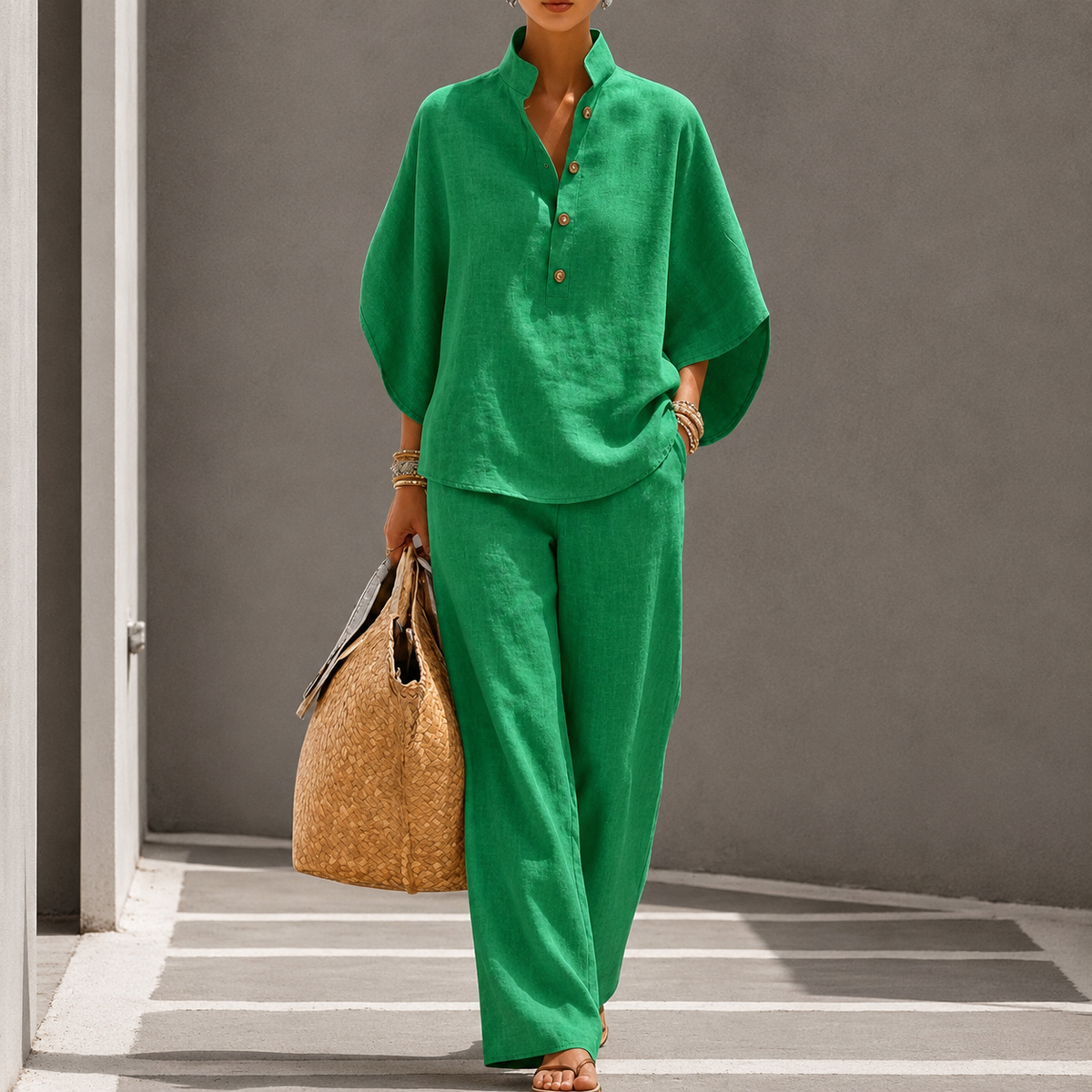 Women’s Two-Piece Wide-Leg Trousers Set